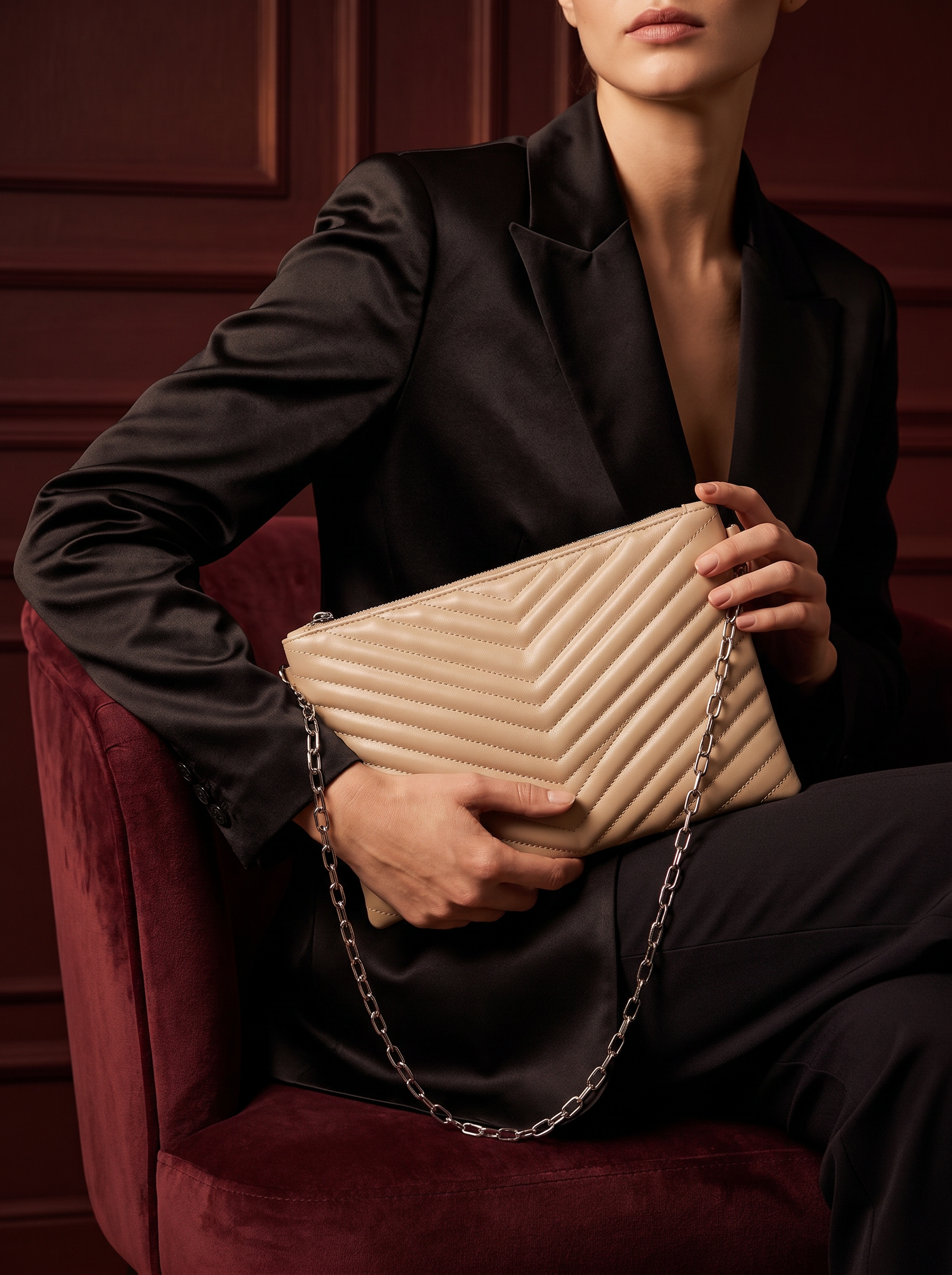 LİNA DOKULU CLUTCH ÇANTA